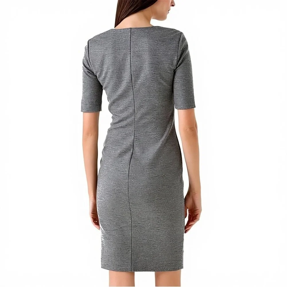NEW Diane Von Furstenberg Wool Blend Aurora Dress Heather Grey 14 - Picture 4 of 13